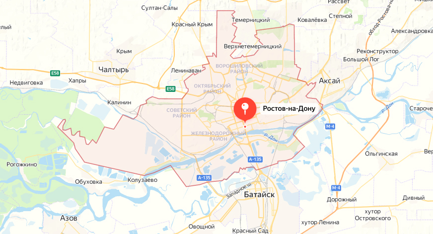 Карта Ростова-на-Дону - Ремонт бытовой техники Indesit в Ростове-на-Дону